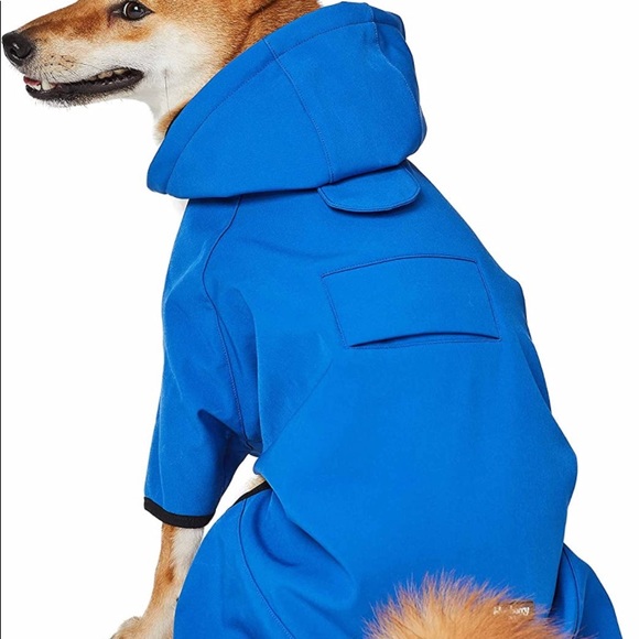 Blueberry Pet 24" Waterproof Soft shell Hooded Raincoat w/ Leash & Harness Hole. - Picture 3 of 7